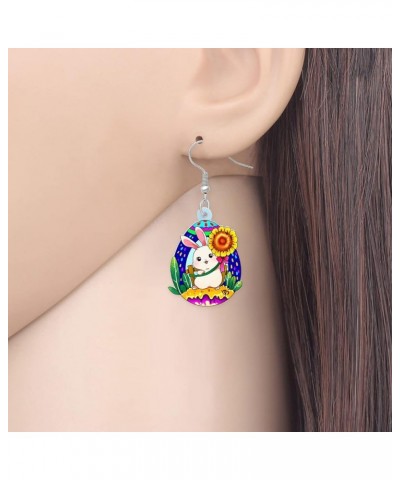 Acrylic Easter Bunny Rabbit Earrings Hare Dangle Drop Pet Jewelry For Women Girls Charm Gift Navy $5.76 Earrings