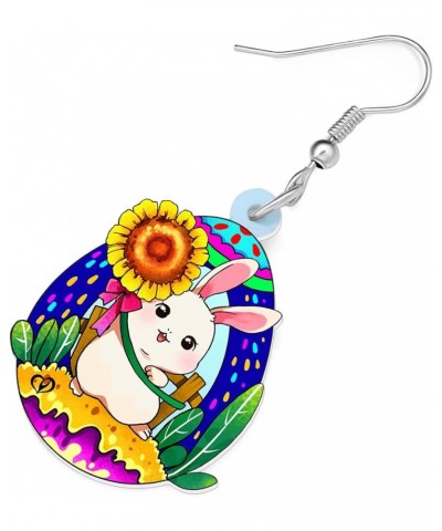 Acrylic Easter Bunny Rabbit Earrings Hare Dangle Drop Pet Jewelry For Women Girls Charm Gift Navy $5.76 Earrings