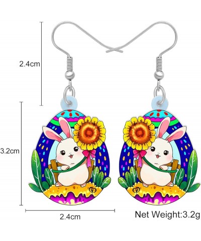 Acrylic Easter Bunny Rabbit Earrings Hare Dangle Drop Pet Jewelry For Women Girls Charm Gift Navy $5.76 Earrings