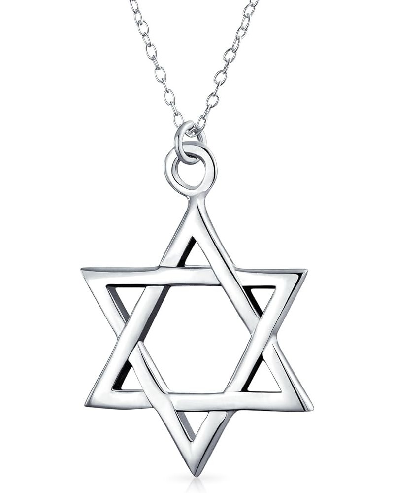 Unisex Hanukkah Magen Star of David Pendant Necklace Religious Judaic Jewelry for Women Teens Bat Mitzvah Genuine .925 Sterli...