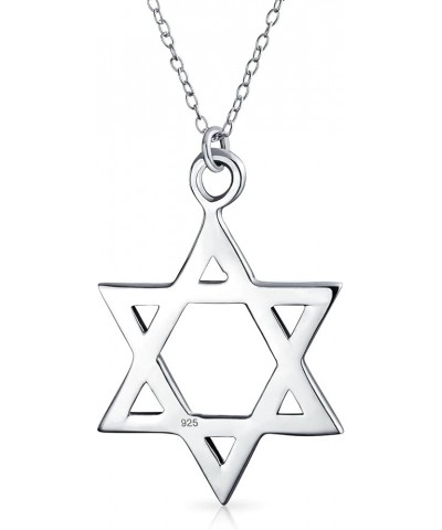 Unisex Hanukkah Magen Star of David Pendant Necklace Religious Judaic Jewelry for Women Teens Bat Mitzvah Genuine .925 Sterli...