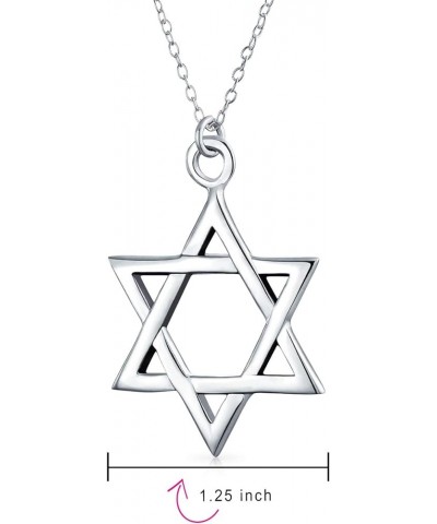 Unisex Hanukkah Magen Star of David Pendant Necklace Religious Judaic Jewelry for Women Teens Bat Mitzvah Genuine .925 Sterli...