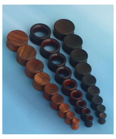 3 Pairs Gauges For Ears Wood Saddle Fit Solid Organic Ear Plug Gauges Double Flared Wooden Ear Tunnels Stretcher Punk Piercin...