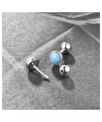 4mm Tiny Opal Stud Earrings Sterling Silver Screw Back Earrings Carnelian Abalone Shell Moonstone Turquoise Jewelry Mother's ...