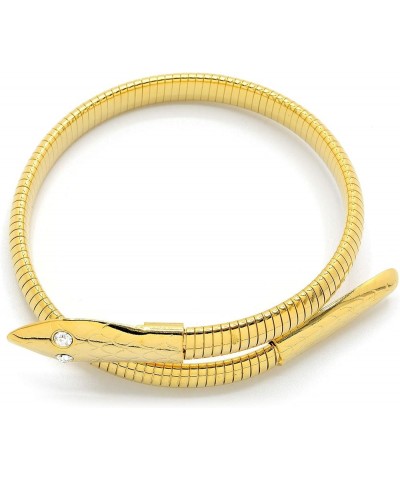 Marshal Metal Fashion Bracelet Omega 18k Gold Plated Brass Snake Open Cobra Bracelet 7mm Gold $11.76 Bracelets