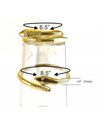 Marshal Metal Fashion Bracelet Omega 18k Gold Plated Brass Snake Open Cobra Bracelet 7mm Gold $11.76 Bracelets