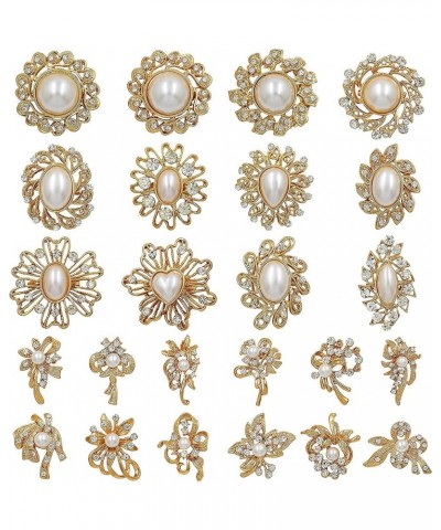 lot 24PCS Wedding Bouquet brooches Kit shiny rhinestone crystal brooch pin set for women girl fashion DIY Decorate art Bridal...