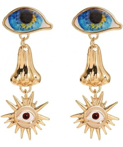 Trendy Ethnic Love Heart Shape Evil Eye Drop Earrings For Women Vintage tement Crystal Dangle Earring Jewelry Gift 53047-WH $...