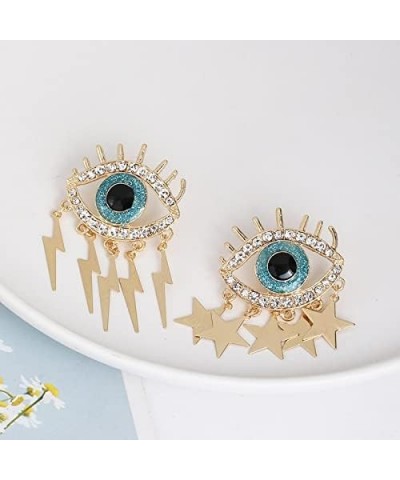 Trendy Ethnic Love Heart Shape Evil Eye Drop Earrings For Women Vintage tement Crystal Dangle Earring Jewelry Gift 53047-WH $...