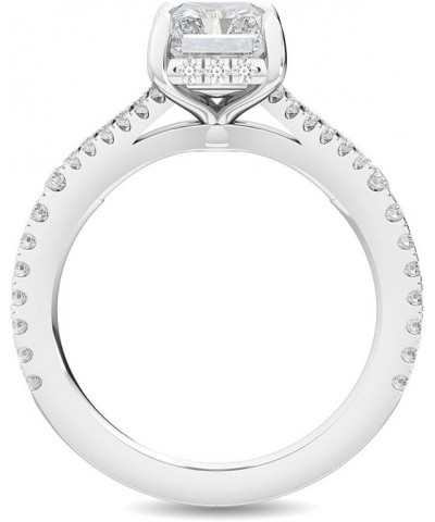 1-5 Carat (ctw) White Gold Radiant,Round Cut LAB GROWN Diamond Hidden Halo Engagement Ring (Color D-E Clarity VS1-VS2) 8.5 Pl...