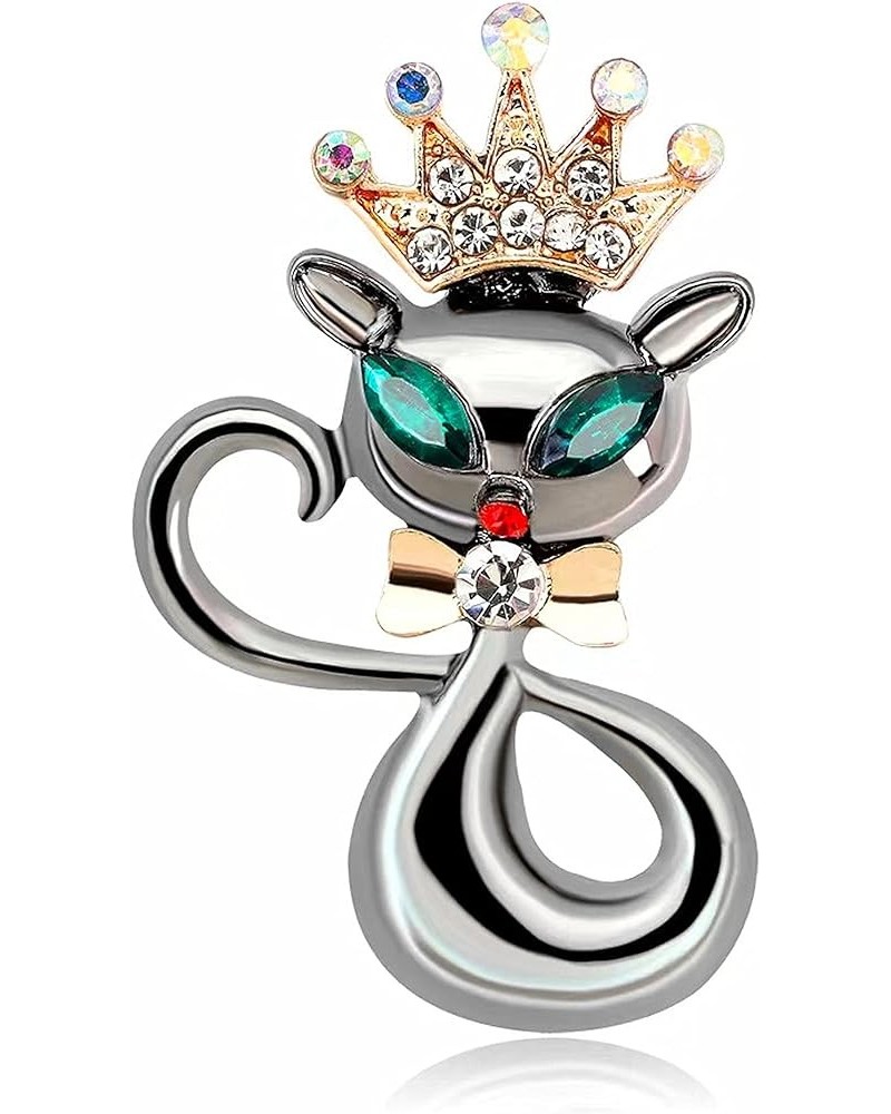 vintage Austrian crystal rhinestones bizarre cat brooch scarf buckle pin for men women girl fashion personality jewelry 5 $7....