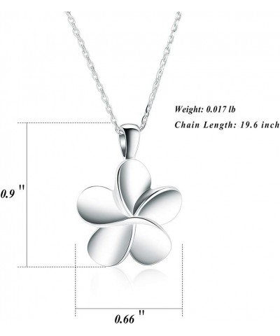 Plumeria Flower Cremation Jewelry for Ashes 925 Sterling Silver Keepsake Jewellery Memorial Urn Necklace Pendant Locket for W...