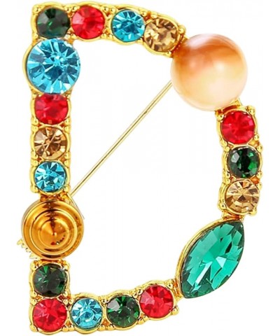 Crystal Script Initial 26 Letter A - Z Brooch Pin Women Men Colored Diamond Turquoise Brooches D $6.23 Brooches & Pins