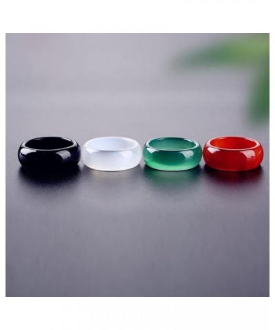 Jade Band Ring for Women Natural Chinese Style Widening Eternity Jade Ring Gift for Mother's Day (Color : White, Size : 9) 8 ...