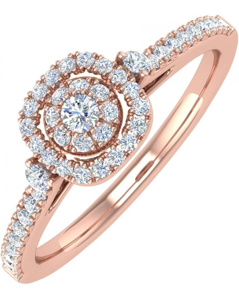 1/4 Carat Diamond Engagement Rings in 10K Solid Gold Rose Gold $78.37 Rings