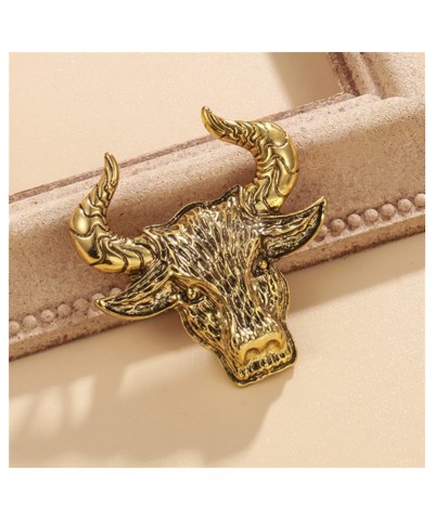 Retro Lion Animal Pin Brooch for Men Women Punk Buck Suit Tie Lapel Pin Cool Animal Bull Eagle Lion Wolf Head Collar Brooch S...