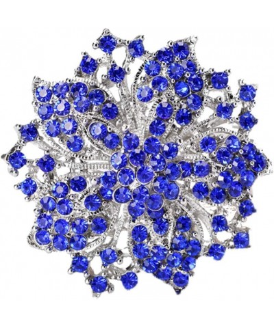 All-Match Accessories Brooches Wedding Bridal Big Crystal Rhinestone Bouquet Brooch Pin for Women Sapphire 3 $10.25 Others