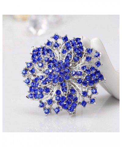 All-Match Accessories Brooches Wedding Bridal Big Crystal Rhinestone Bouquet Brooch Pin for Women Sapphire 3 $10.25 Others