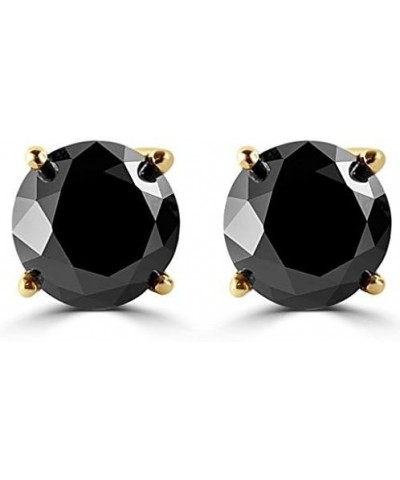 1/2-10 Carat Total Weight Black Diamond Stud Earrings Yellow Gold 0.51 carats $88.31 Earrings