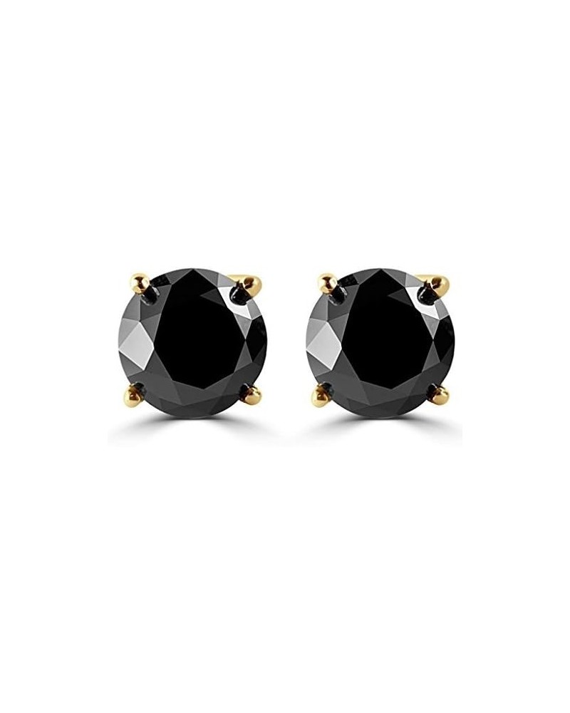 1/2-10 Carat Total Weight Black Diamond Stud Earrings Yellow Gold 0.51 carats $88.31 Earrings