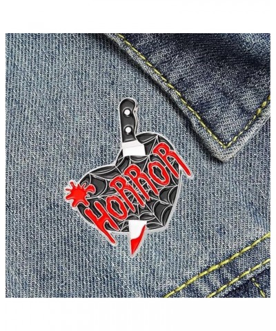 HORROR Heart Enamel Pin Halloween Brooch Gothic Heart Badge for Clothes Backpacks Hat Jacket Lapel Pin Punk Horror Gift for W...