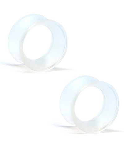 KAOS BRAND: Pair of Clear Silicone Double Flared Skin Eyelets 6g, 5/16" Wearable Length $15.93 Body Jewelry