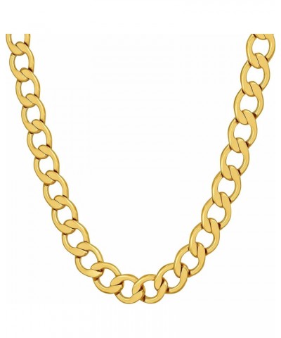 Smooth Rounded Curb Link Chain Necklace 24k Real Gold Plated 7mm 20 inches $20.68 Necklaces