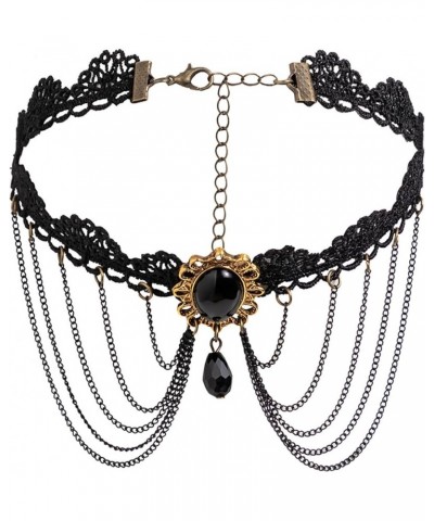 Black Lace Choker Necklace Vintage Punk Gothic Flowers Choker Necklace for Women Classic Choker Gifts for Girls Black D $4.58...