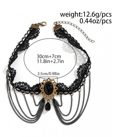 Black Lace Choker Necklace Vintage Punk Gothic Flowers Choker Necklace for Women Classic Choker Gifts for Girls Black D $4.58...