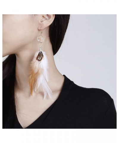 Bohemian Pheasant Peacock Long Feathers Statement Earrings Handmade Natural Lightweight Feather Dangle Earrings for Women and...