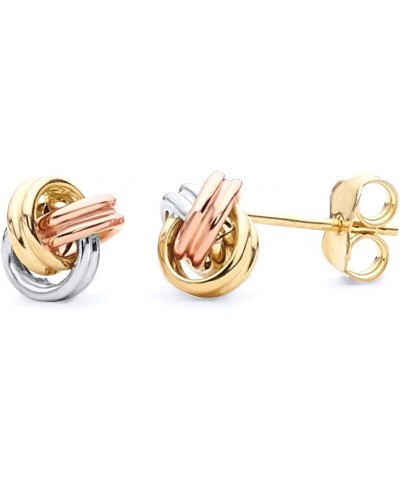 14k REAL Tri Color Gold Knot Earrings $52.89 Earrings