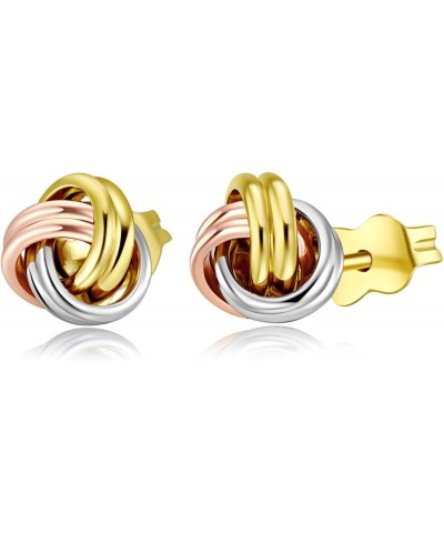 14k REAL Tri Color Gold Knot Earrings $52.89 Earrings