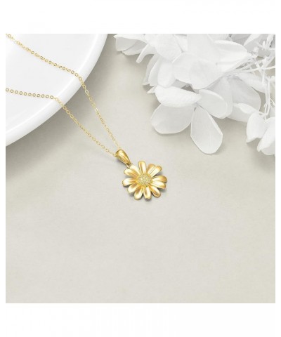 14K Gold Daisy/Sunflower/Lotus Necklace Gifts for Women Daisy Flower Pendant Jewelry for Daughter Girls Birthday daisy $108.6...