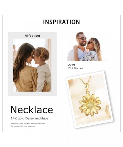 14K Gold Daisy/Sunflower/Lotus Necklace Gifts for Women Daisy Flower Pendant Jewelry for Daughter Girls Birthday daisy $108.6...