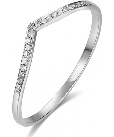 Moissanite Wedding Bands for Women, V Shape Curved Chevron Eternity Wedding Band, Moissanite Eternity Ring White Gold $14.40 ...