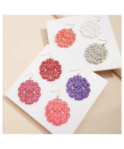 Acrylic Resin Earrings for Women Girls Statement Swirl Drop Dangle Lightweight Earrings summer color Grey $14.21 Earrings