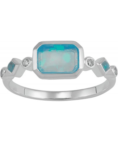 'Intergalactic' Lab-Created Opal and Cubic Zirconia Ring in Sterling Silver $27.00 Rings