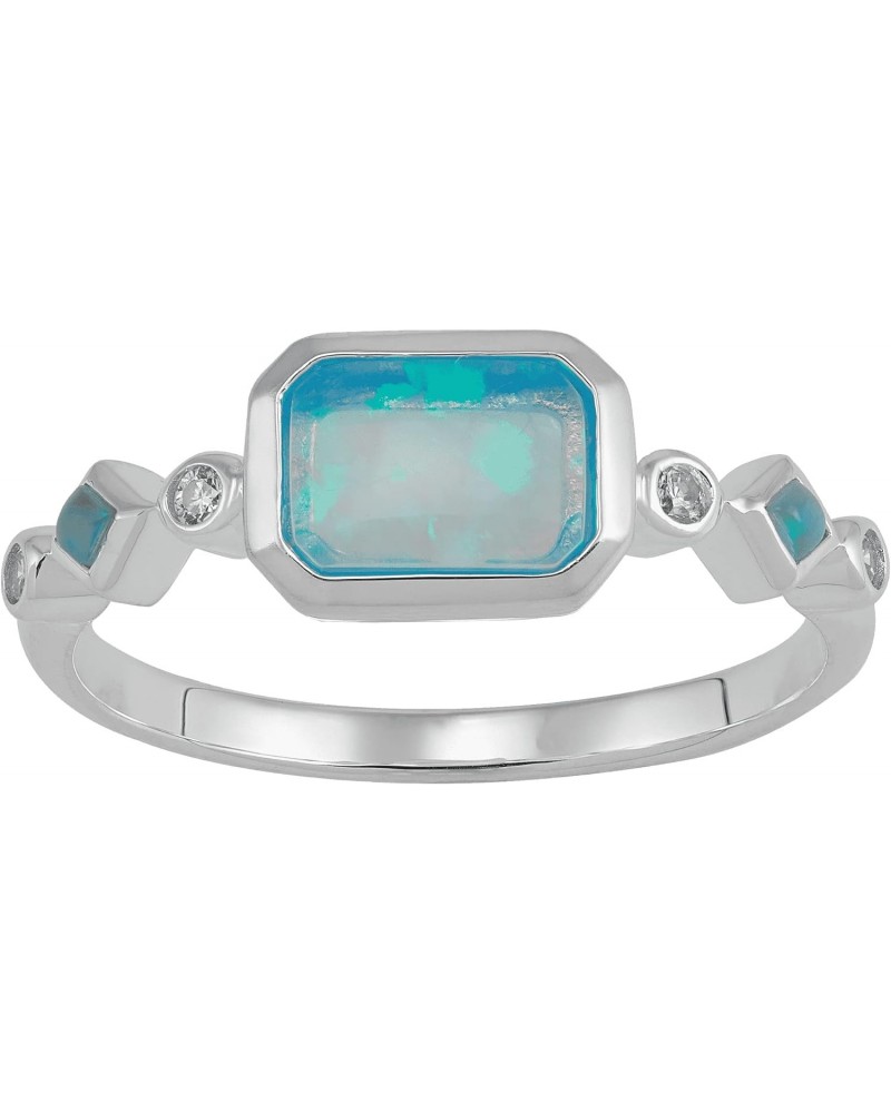 'Intergalactic' Lab-Created Opal and Cubic Zirconia Ring in Sterling Silver $27.00 Rings