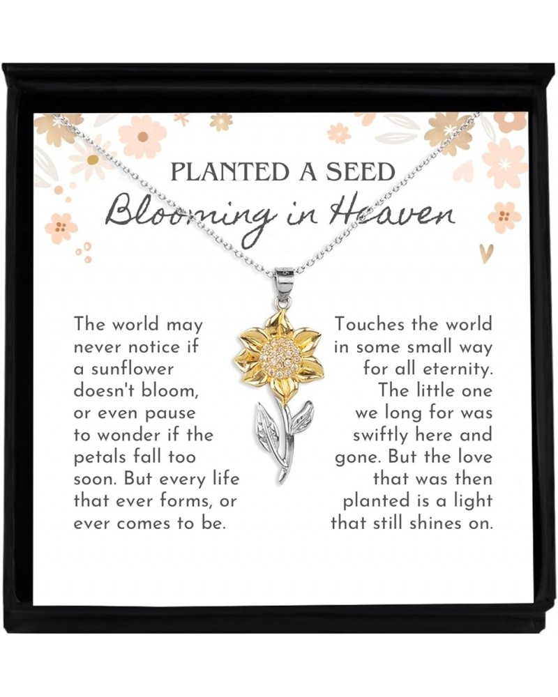 Miscarriage Gifts For Mom Sterling Silver Necklace Stillborn Pregnancy Memorial Loss Gift Bereavement Planted A Seed Sunflowe...