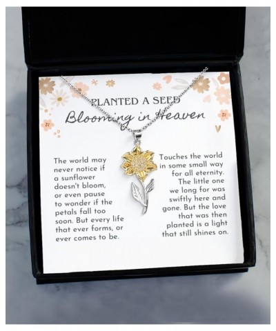 Miscarriage Gifts For Mom Sterling Silver Necklace Stillborn Pregnancy Memorial Loss Gift Bereavement Planted A Seed Sunflowe...