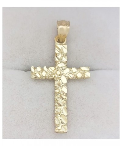 10K Yellow Gold Nugget Cross Pendant Gold Nugget Cross $42.16 Pendants