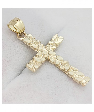 10K Yellow Gold Nugget Cross Pendant Gold Nugget Cross $42.16 Pendants