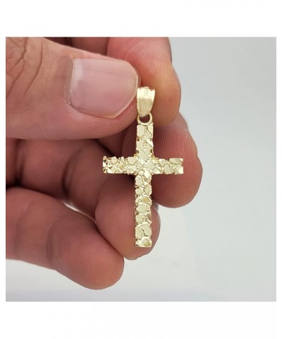 10K Yellow Gold Nugget Cross Pendant Gold Nugget Cross $42.16 Pendants