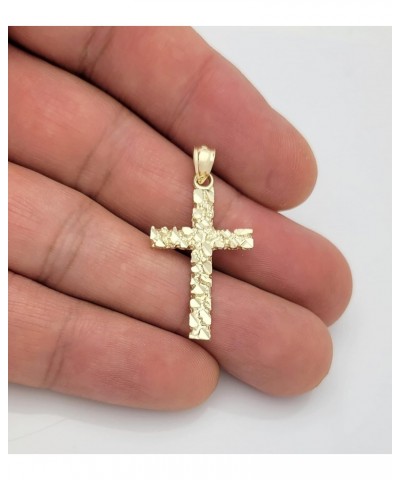 10K Yellow Gold Nugget Cross Pendant Gold Nugget Cross $42.16 Pendants