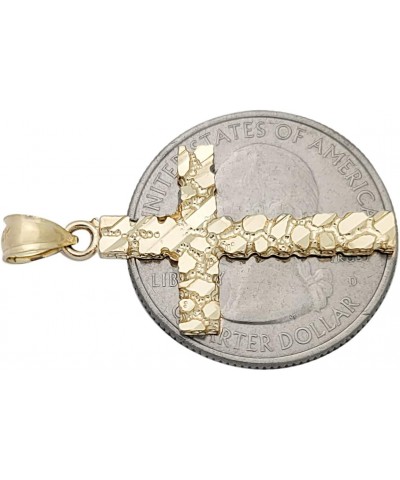 10K Yellow Gold Nugget Cross Pendant Gold Nugget Cross $42.16 Pendants