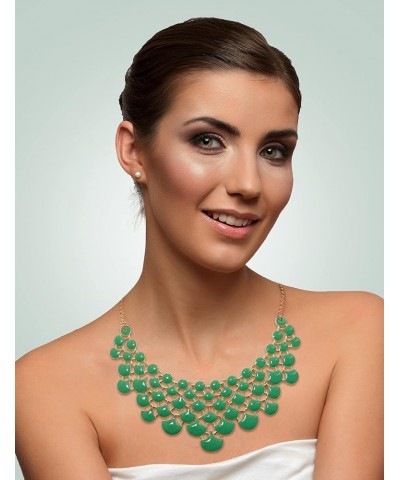 Fashion Statement Collar Necklace Vintage Openwork Bib Costume Jewelry emerald $11.79 Necklaces