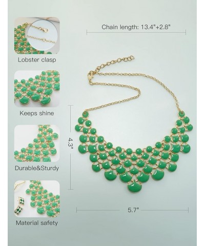 Fashion Statement Collar Necklace Vintage Openwork Bib Costume Jewelry emerald $11.79 Necklaces