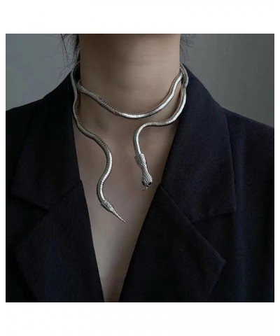 Statement Twisty Long Chunky Snake Necklace Flexible Bendable Boa Wrap Collar Around Neck Adjustable Stachable Multilayer Oph...