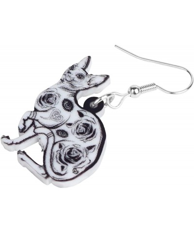 Acrylic Sweet Sphynx Canadian Hairless Cat Earrings for Women Girl Jewelry Loverly Charms Grey $7.14 Earrings