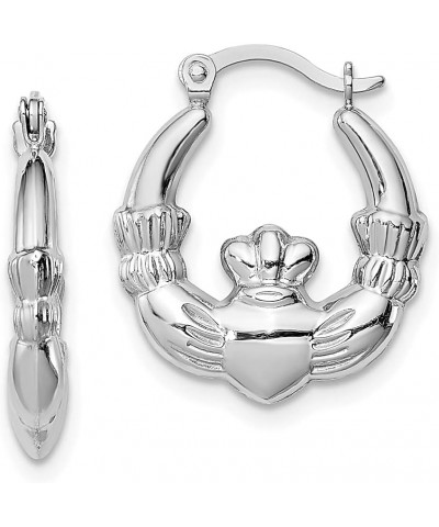 925 Sterling Silver Claddagh Round Hoop Earrings 925 Sterling Silver - 16mm - 0.63 inch $31.76 Earrings